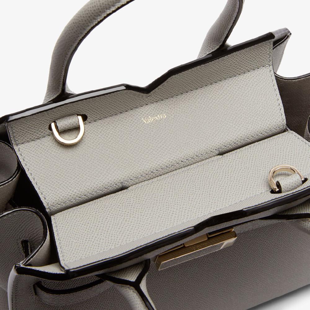 Valextra Borsa due manici Donna Mini in pelle Grigia chiara | Valextra Comprare a buon mercato