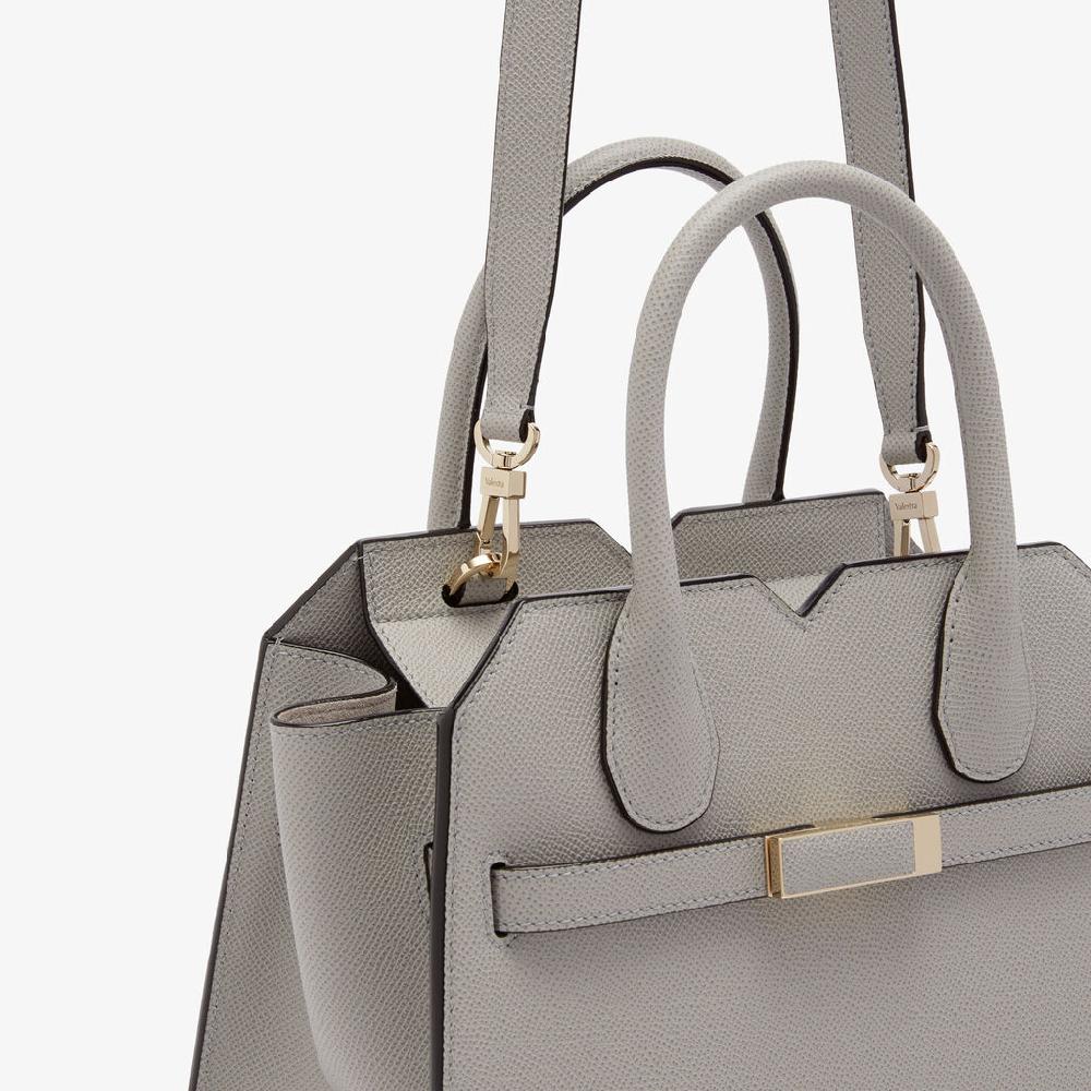 Valextra Borsa due manici Donna Mini in pelle Grigia chiara | Valextra Comprare a buon mercato