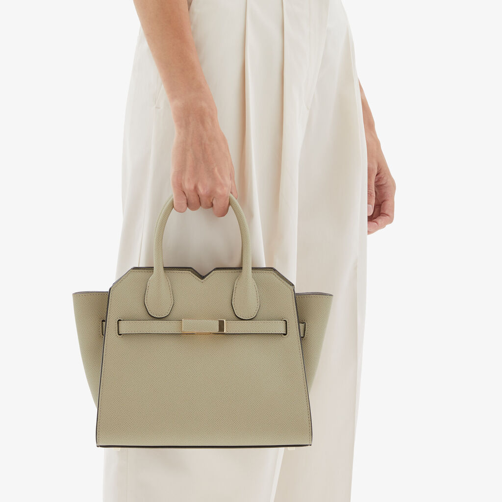 Valextra Borsa a due manici Donna Mini in Pelle Verde tundra | Valextra Grande vendita