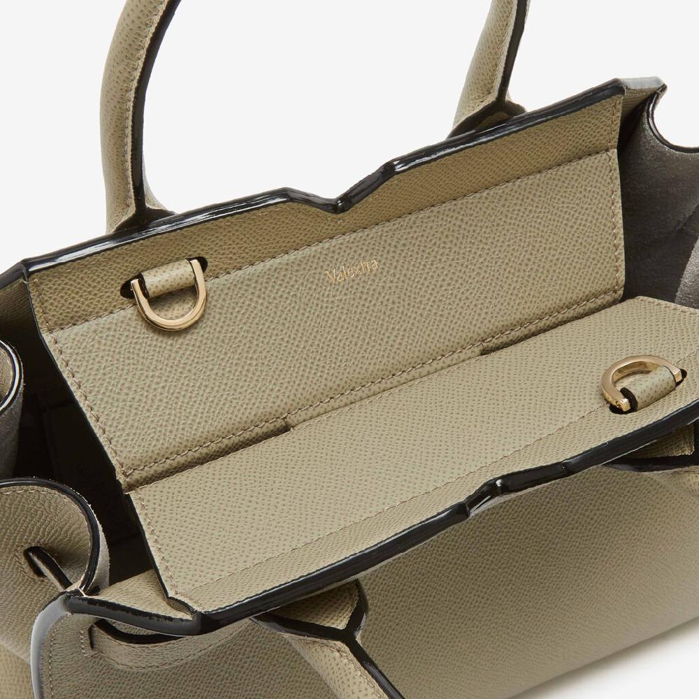 Valextra Borsa a due manici Donna Mini in Pelle Verde tundra | Valextra Grande vendita