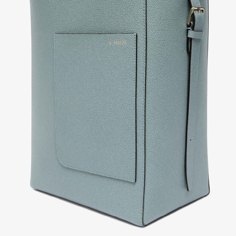 Valextra Borsa a secchiello da Donna in Pelle Azzurra | Valextra Soft Fornitura limitata