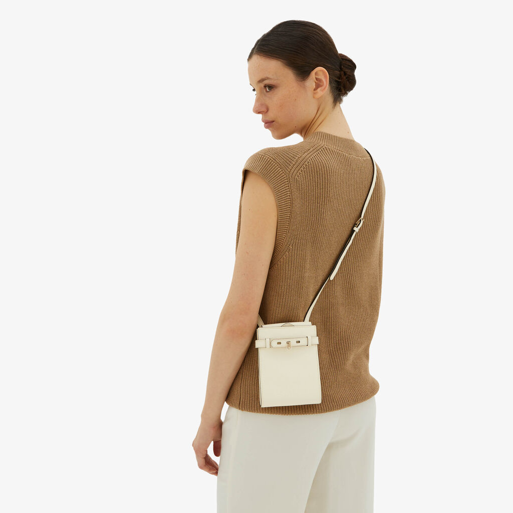 Valextra Borsa a tracolla Micro in Pelle Bianca | Valextra Brera Shopping online