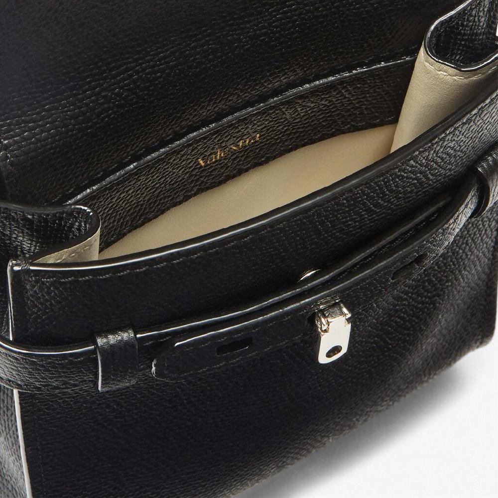 Valextra Borsa a tracolla slim Micro in Pelle Nera | Valextra Brera Offerta esclusiva