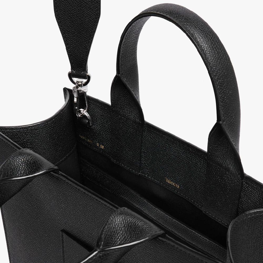 Valextra Borsa a mano da Donna di Lusso in Pelle Nera | Valextra Boxy Offerta natalizia