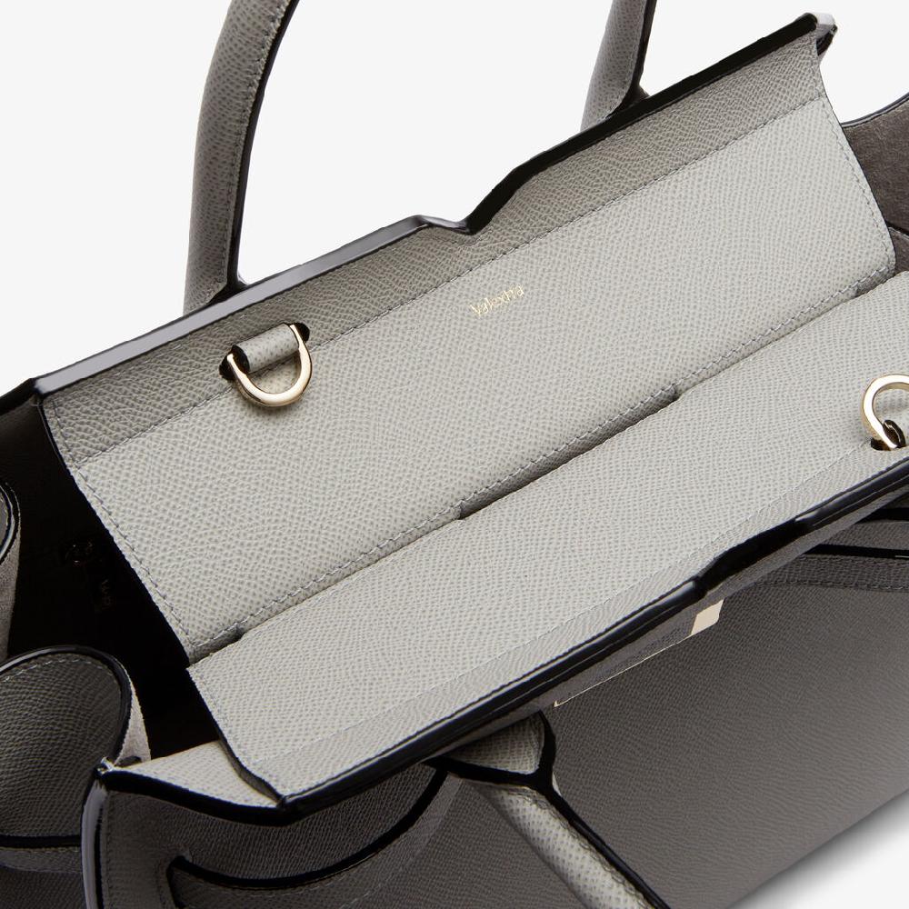 Valextra Borsa a due manici Donna di Lusso in Pelle Grigia chiara | Valextra Offerta Pasqua