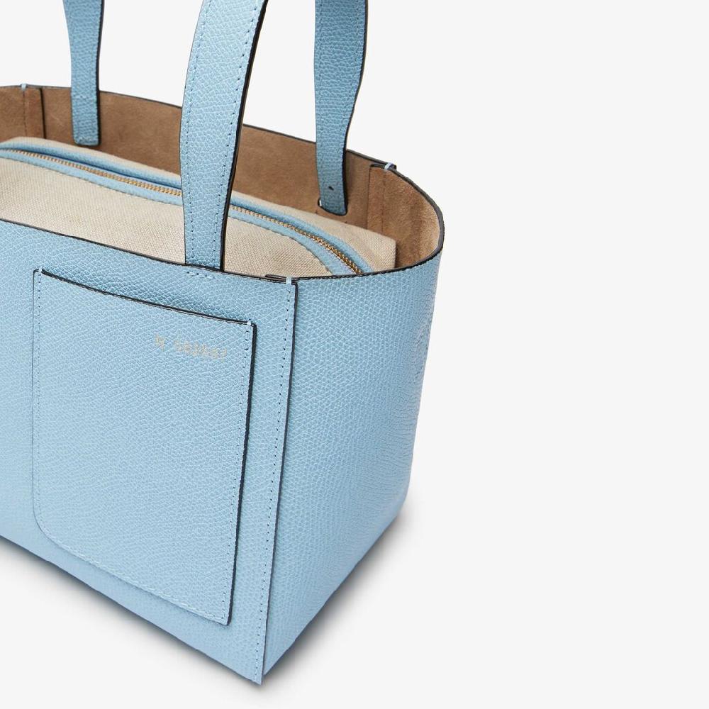 Valextra Borsa a secchiello da Donna in Pelle rigida Blu | Valextra Soft Offerta Giorno del Papà