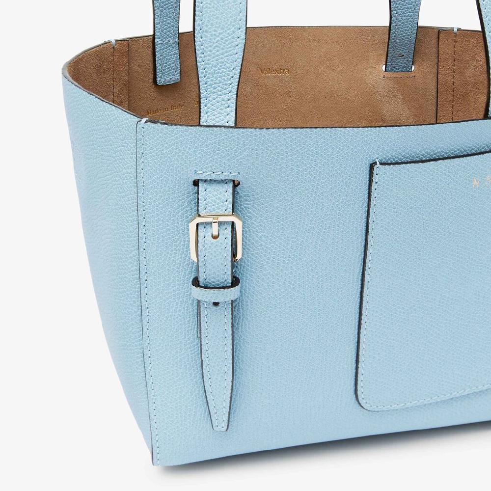 Valextra Borsa a secchiello da Donna in Pelle rigida Blu | Valextra Soft Offerta Giorno del Papà