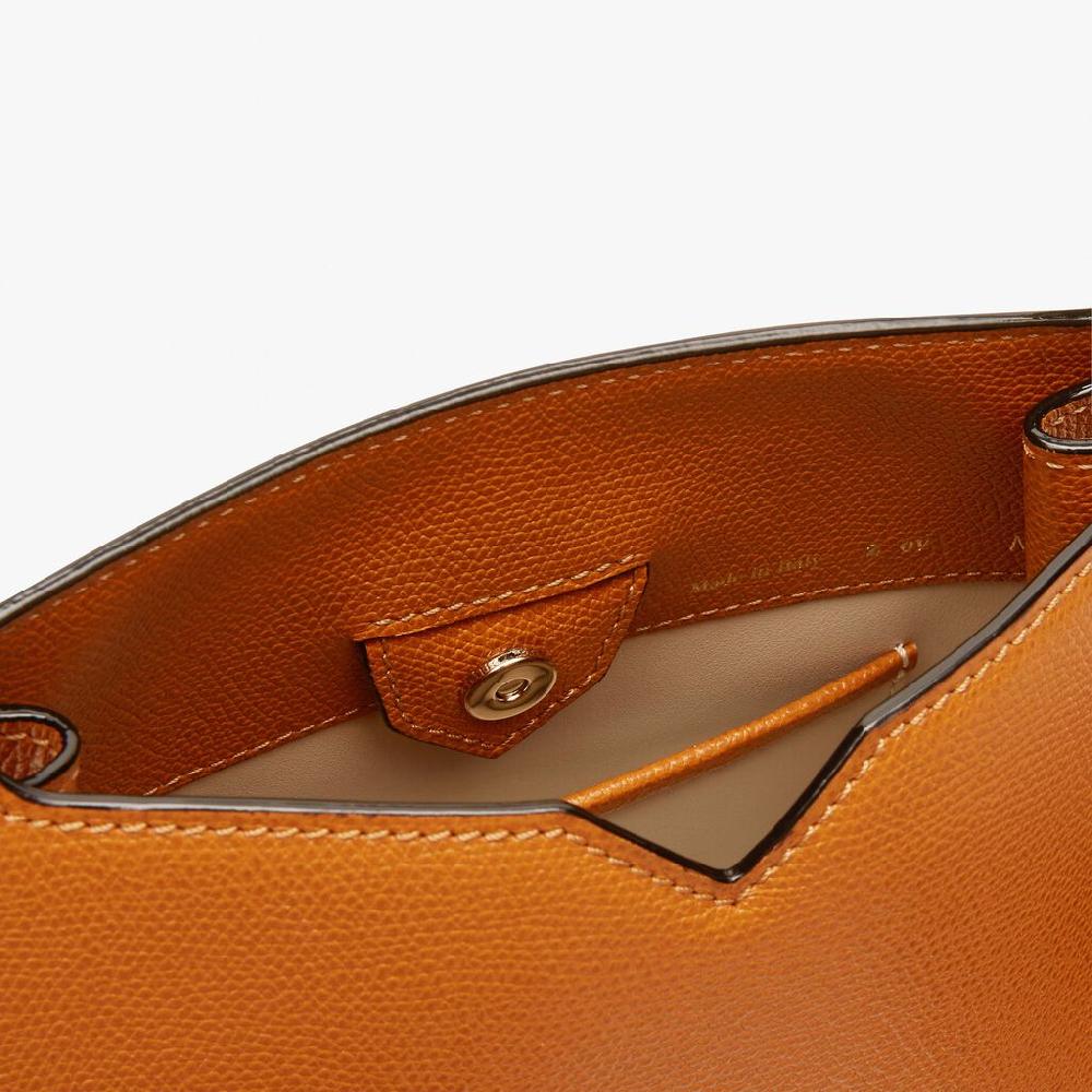 Valextra Borsa a spalla Mini in Pelle Marrone | Valextra Hobo Smaltimento dello stoccaggio