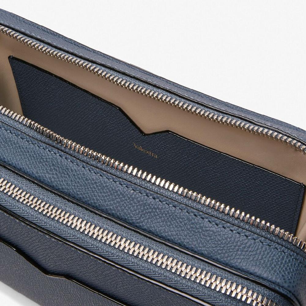 Valextra Borsa a tracolla da Uomo in Pelle Grigia | Valextra V-Line Latest fashion