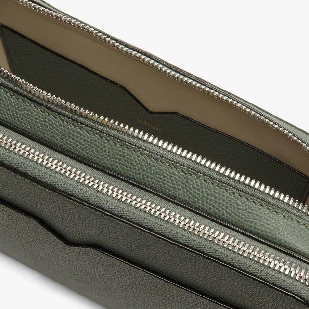 Valextra Bum bag da Uomo in Pelle Verde di Lusso | Valextra V-Line Online Outlet