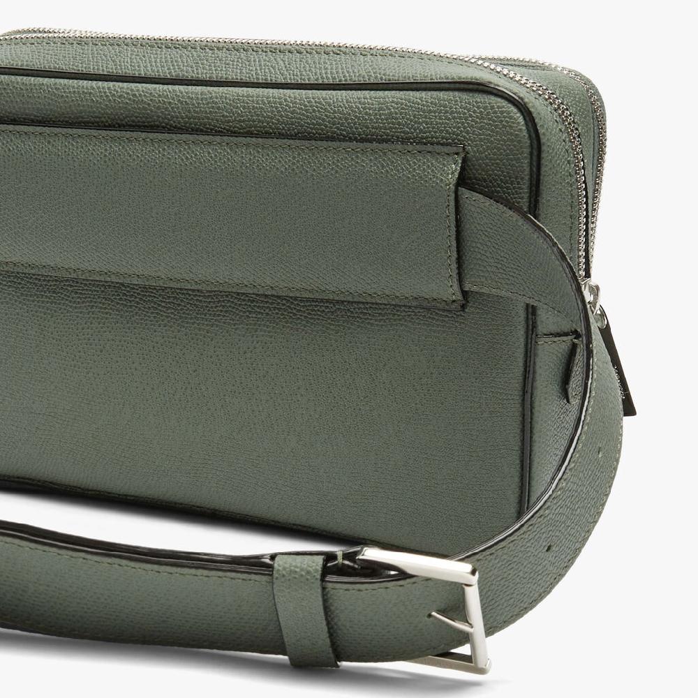 Valextra Bum bag da Uomo in Pelle Verde di Lusso | Valextra V-Line Online Outlet