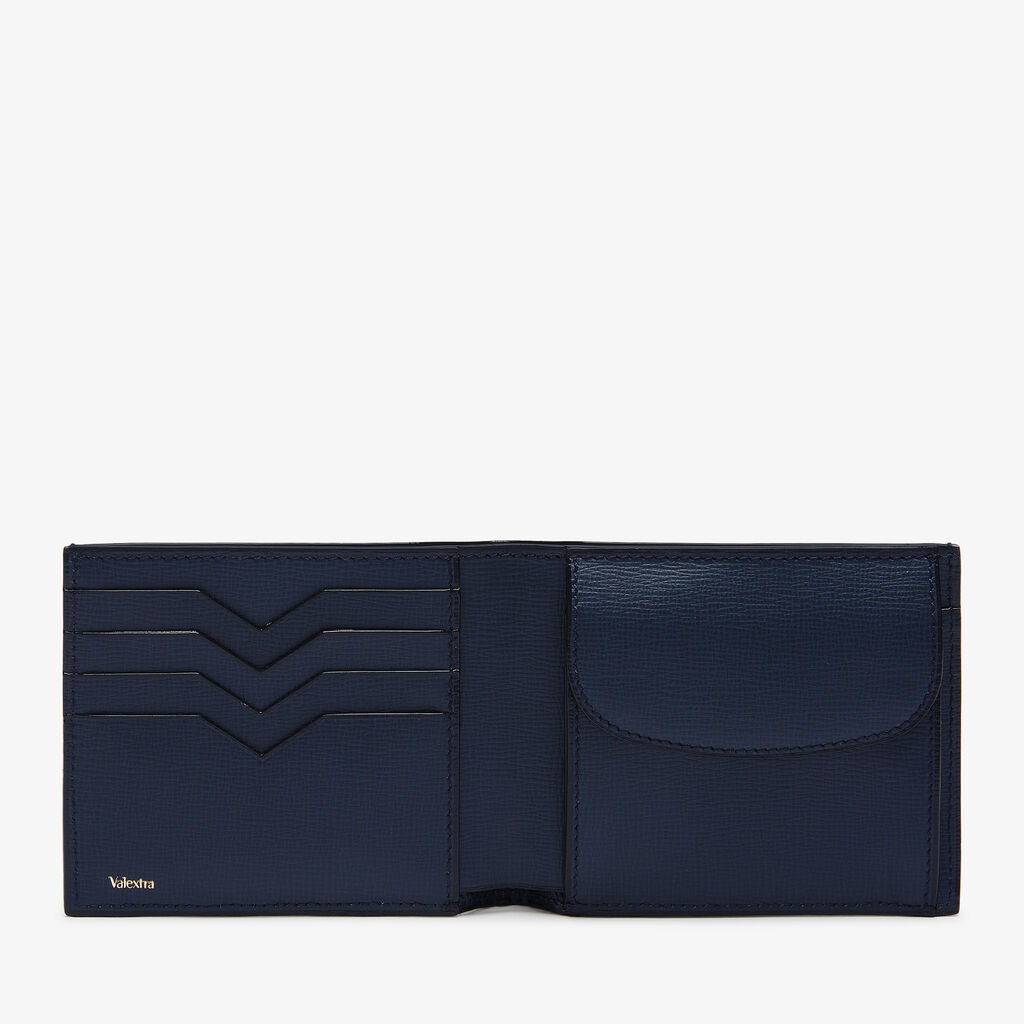 Valextra Portafoglio bifold in Pelle Blu | Valextra piccola pelletteria Grandi sconti