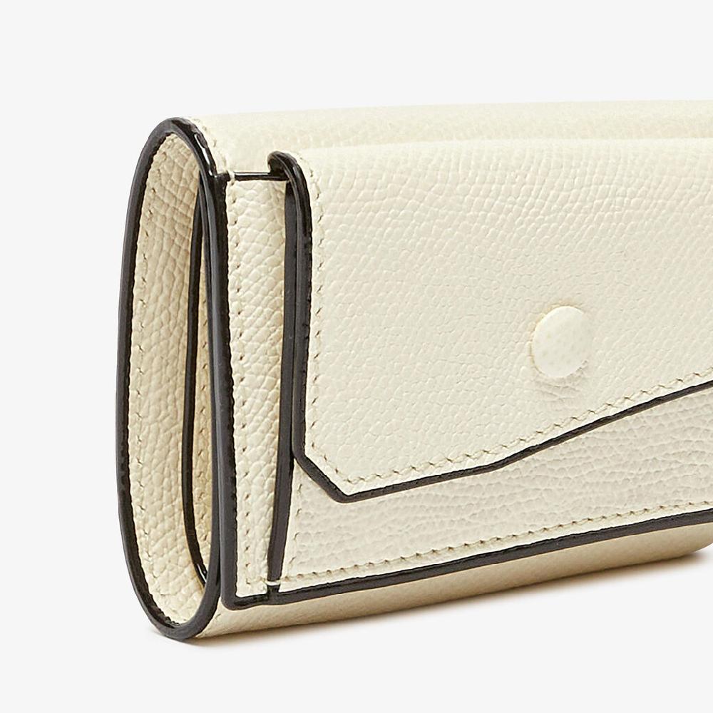 Valextra Portafoglio compatto Bifold in Pelle Bianca | Valextra Prezzo basso