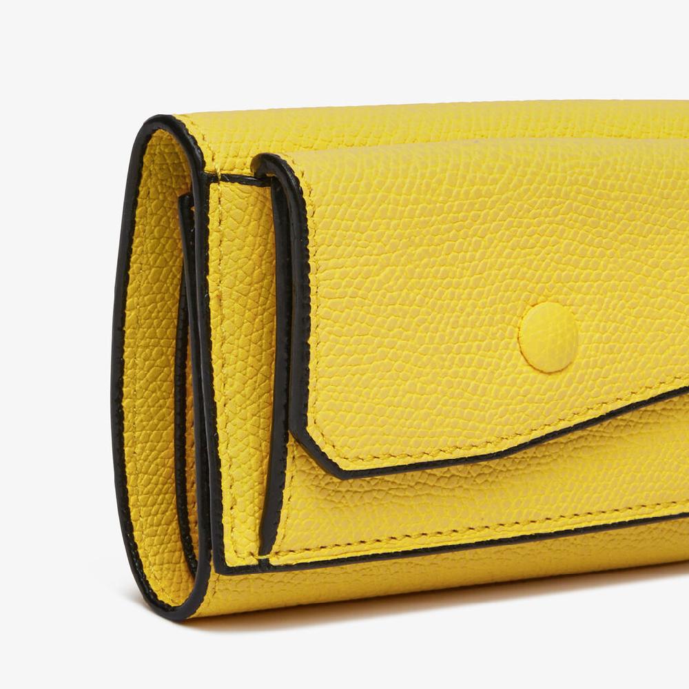 Valextra Portafoglio bifold in Pelle Gialla | Valextra Offerta settimanale