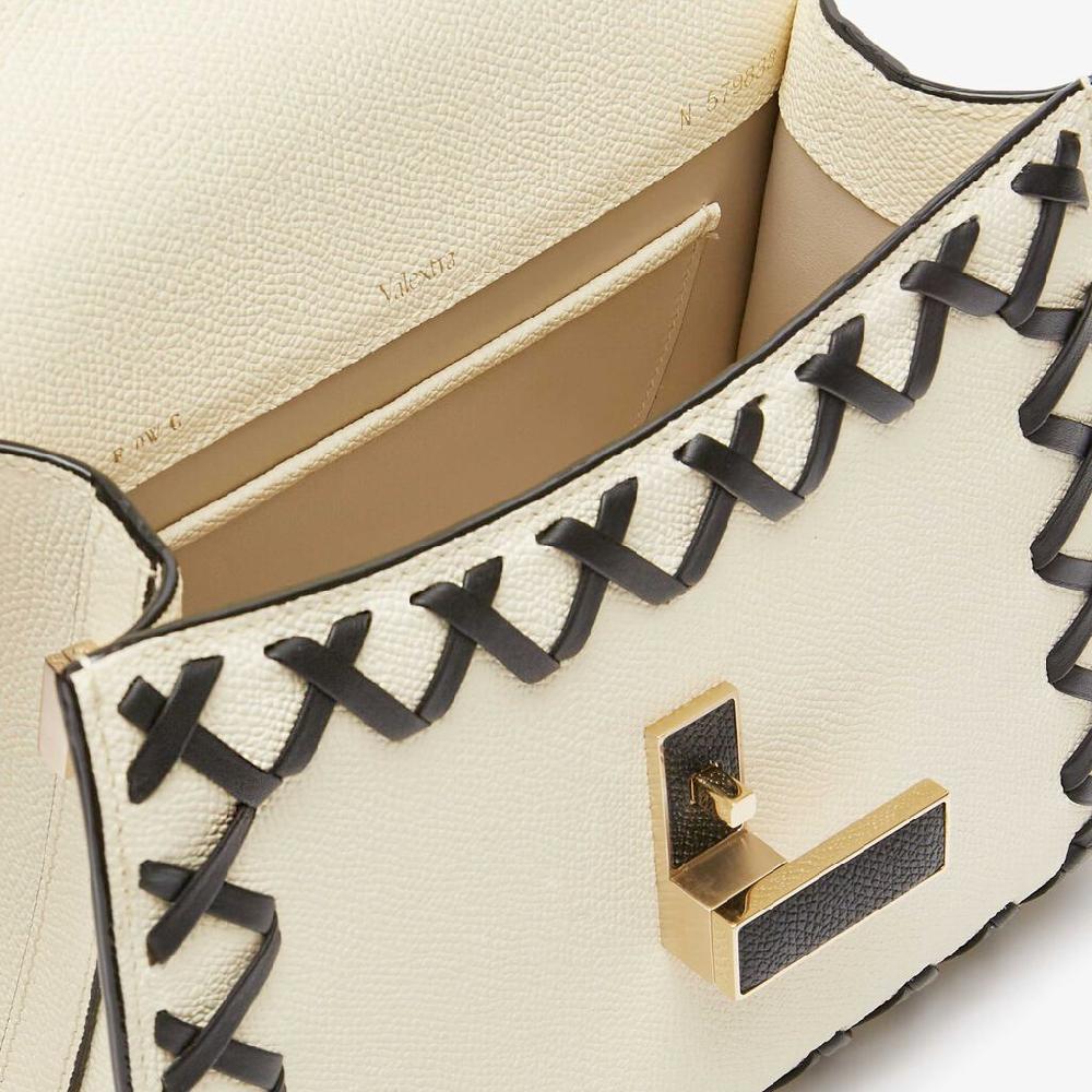 Valextra Borsa a mano Donna in Pelle Bianca con filo Nero | Valextra Iside Fino al 60% di sconto