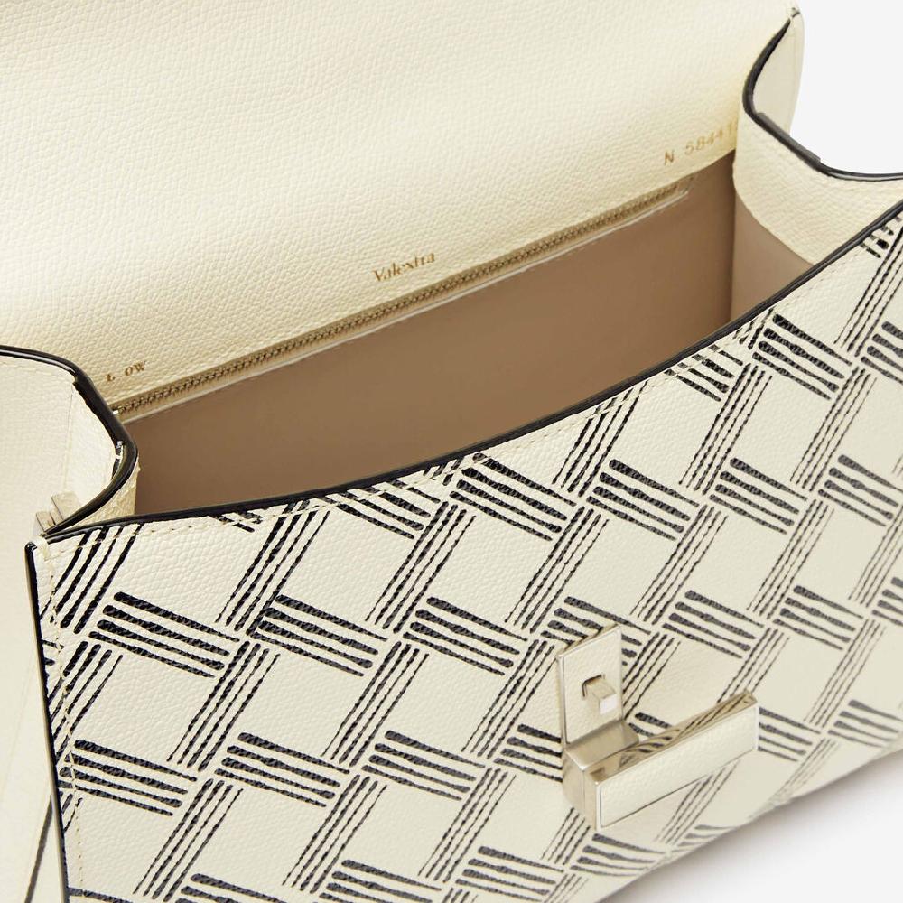 Valextra Borsa a mano Donna in Pelle Bianca e Nera | Valextra Iside Fino al 65% di sconto