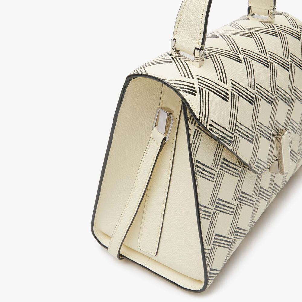Valextra Borsa a mano Donna in Pelle Bianca e Nera | Valextra Iside Fino al 65% di sconto