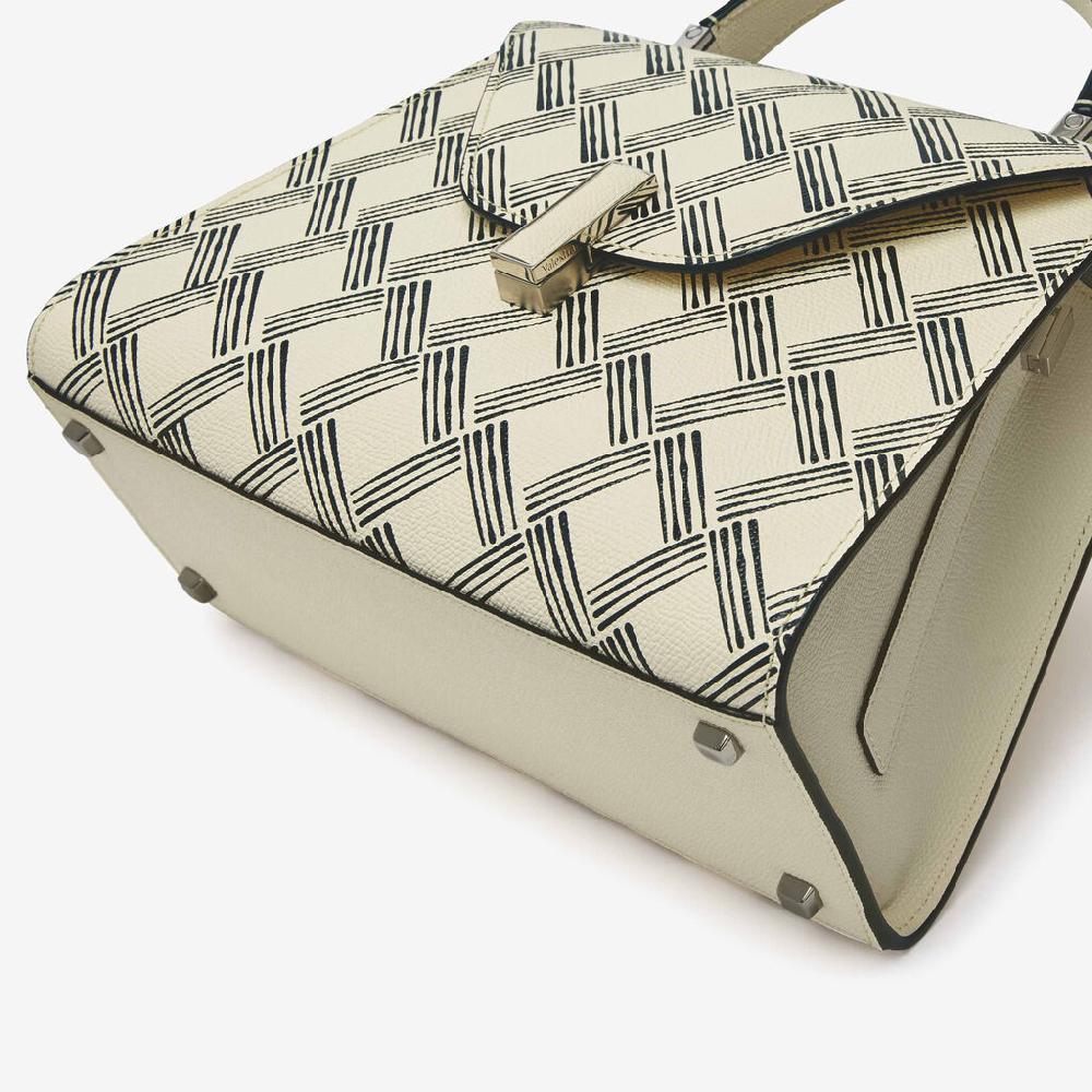 Valextra Borsa a mano Donna in Pelle Bianca e Nera | Valextra Iside Fino al 65% di sconto