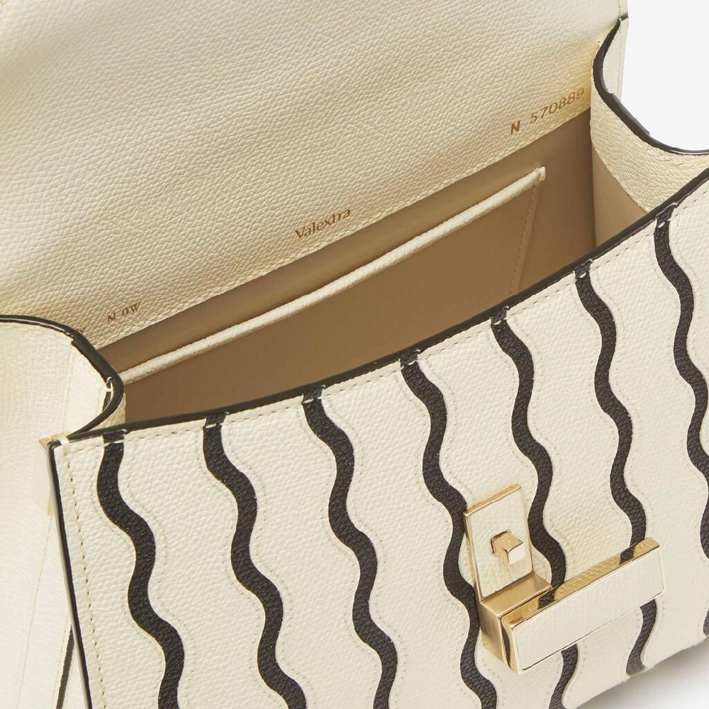 Valextra Borsa a mano Donna Mini in Pelle Bianca e Nera | Valextra Iside Only for today