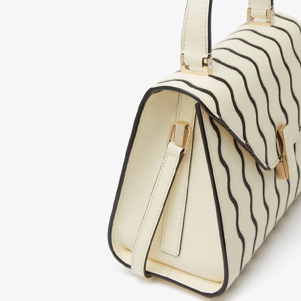 Valextra Borsa a mano Donna Mini in Pelle Bianca e Nera | Valextra Iside Only for today