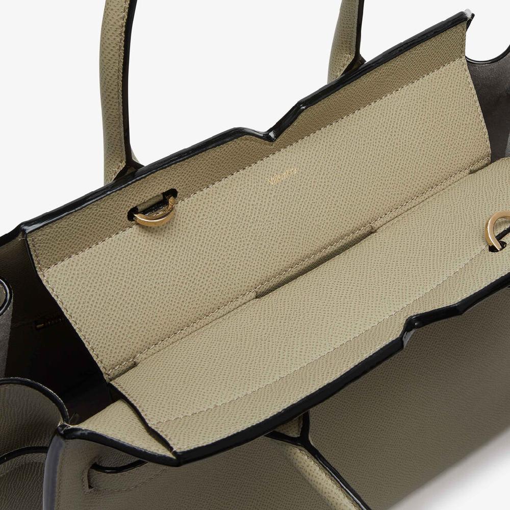 Valextra Borsa due manici Donna di Lusso in pelle Verde tundra | Valextra Discount Store per i nuovi prodotti