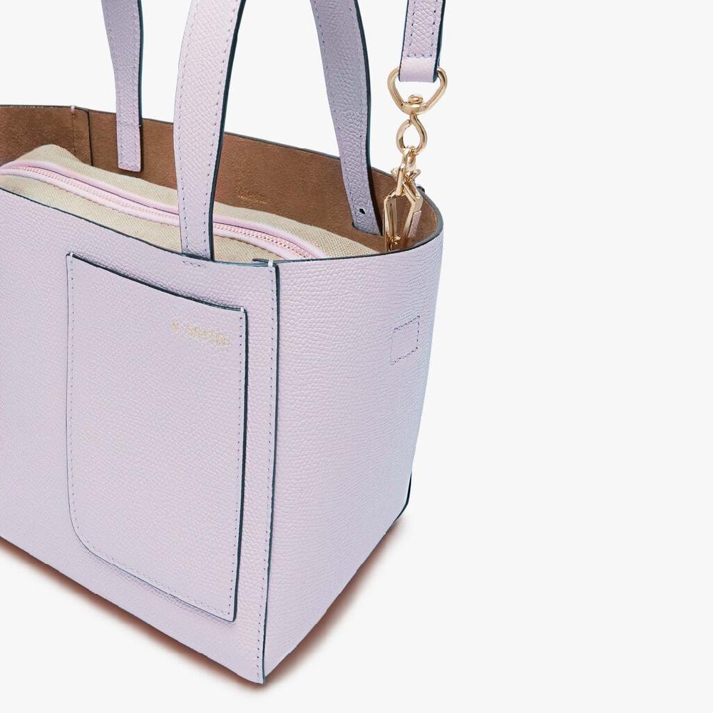 Valextra Borsa a secchiello Donna di Lusso in Pelle Lilla | Valextra Soft Solo un giorno rimasto