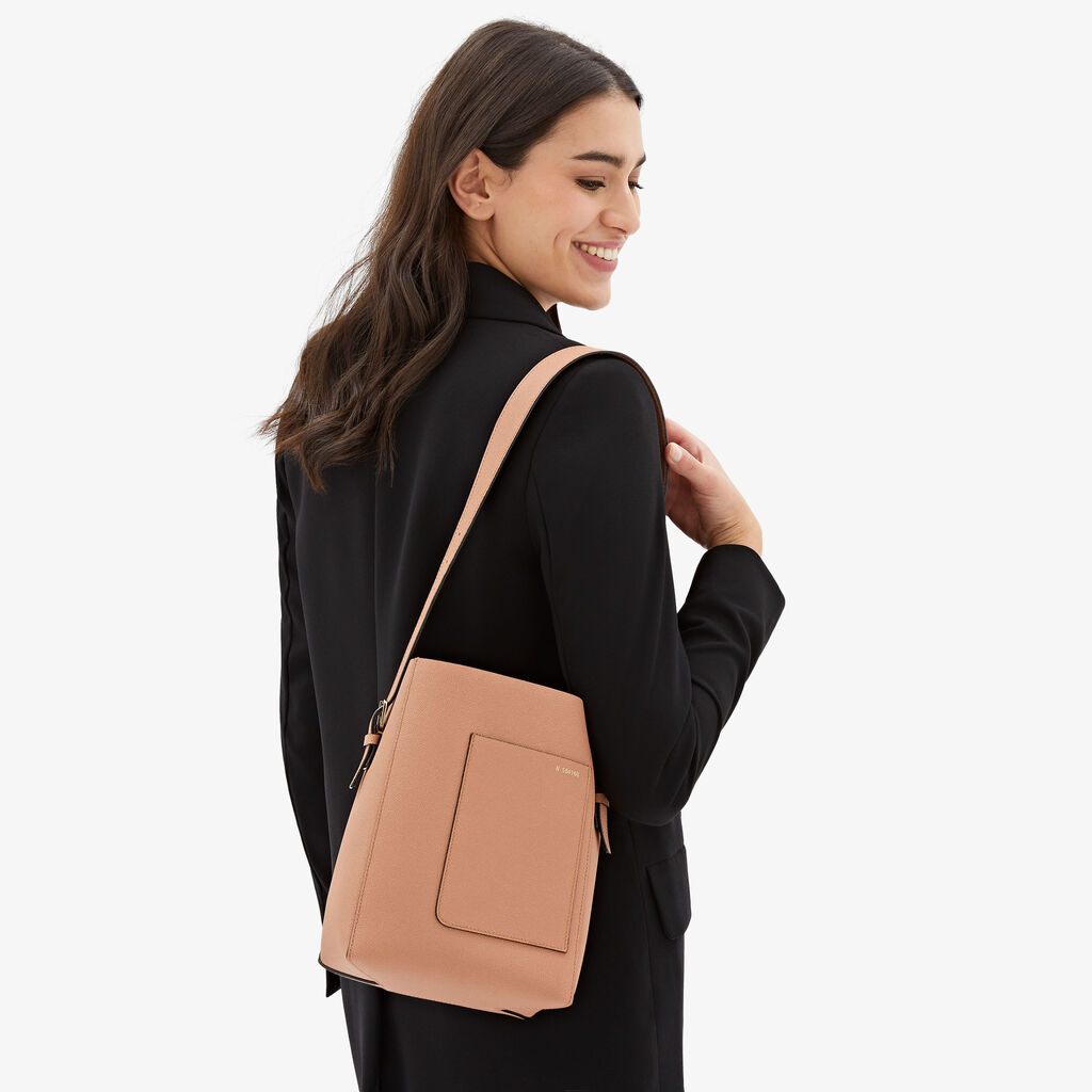 Valextra Borsa a secchiello Donna Mini in Pelle Marrone | Valextra Soft 50% di sconto per tempo limitato