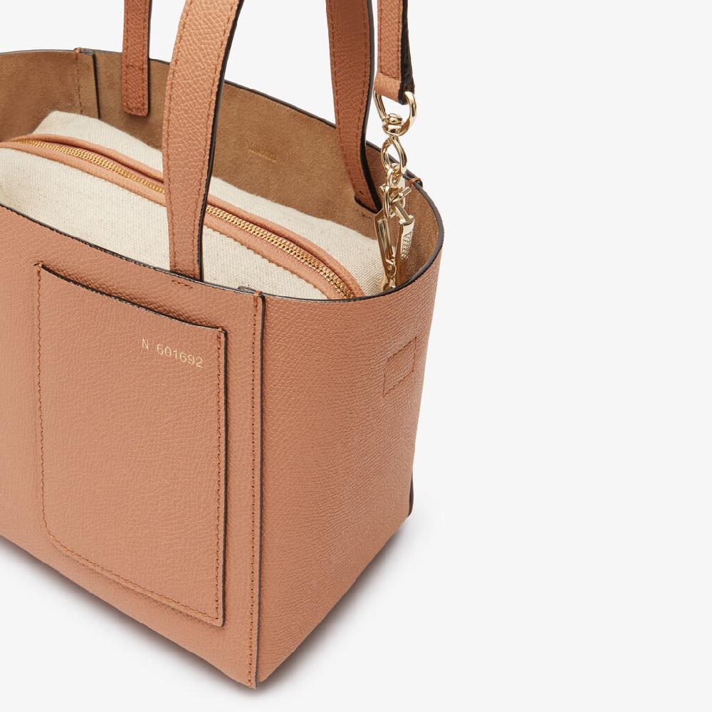 Valextra Borsa a secchiello da Donna di Lusso in Pelle Marrone | Valextra Soft Italy
