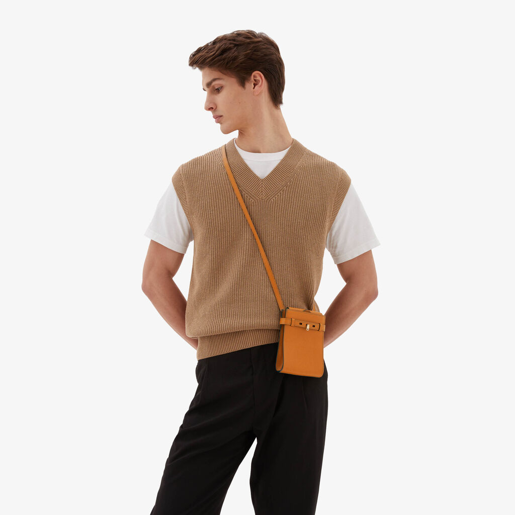 Valextra Borsa a tracolla Micro in Pelle Marrone | Valextra Brera Vendita