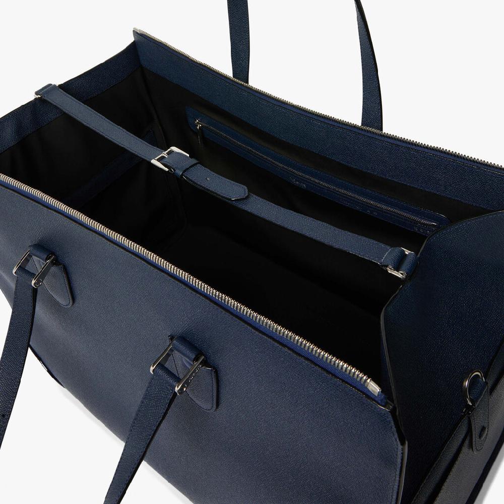 Valextra Borsone viaggio Grande in Pelle Blu | Valextra Boston Promozione