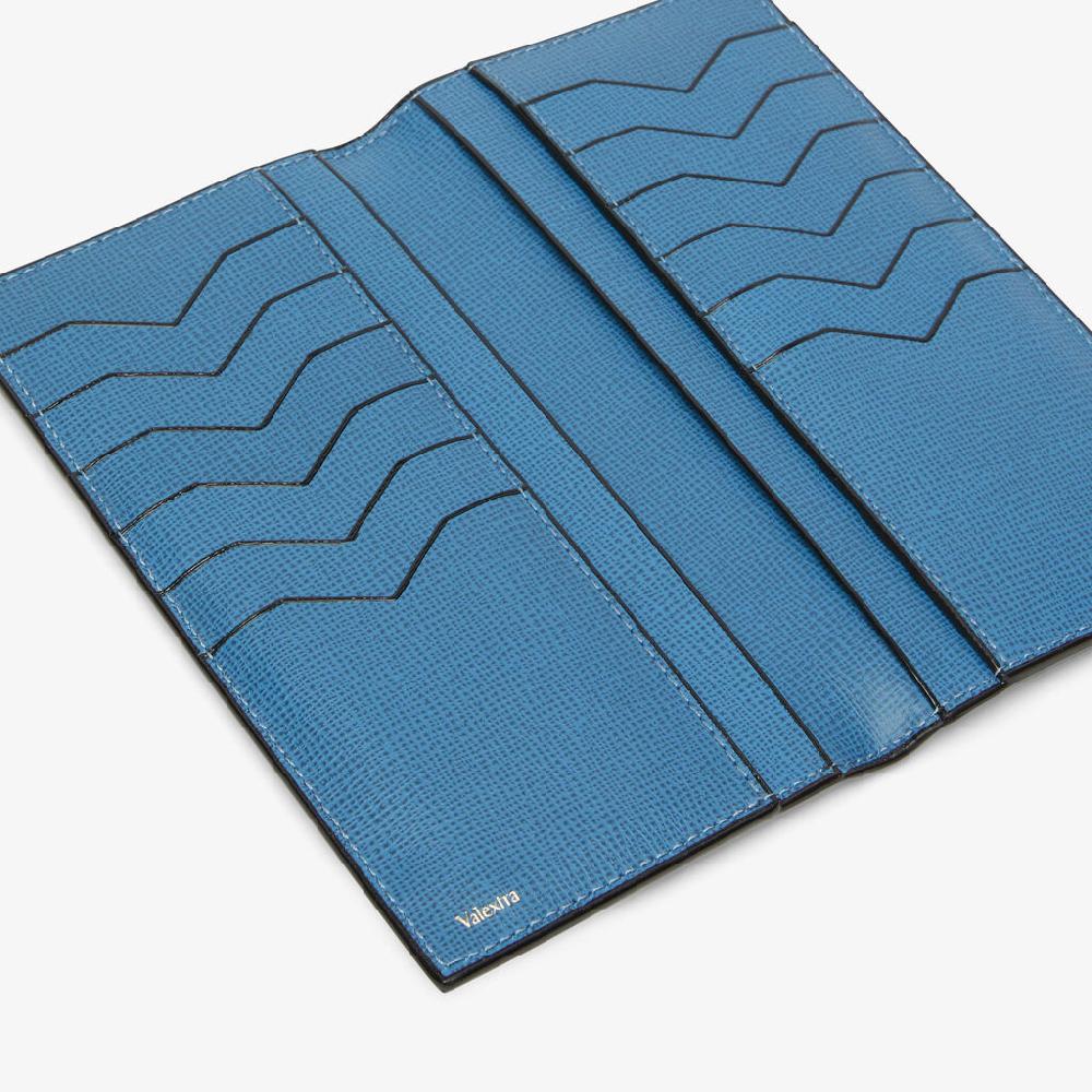 Valextra Portafoglio verticale e spazioso in Pelle Blu | Valextra Prezzo Ridotto