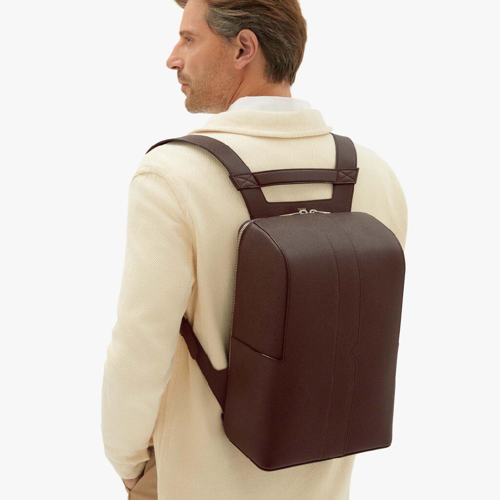 Valextra Zaino comodo ed ergonomico in Pelle Marrone | Valextra V-Line Novità