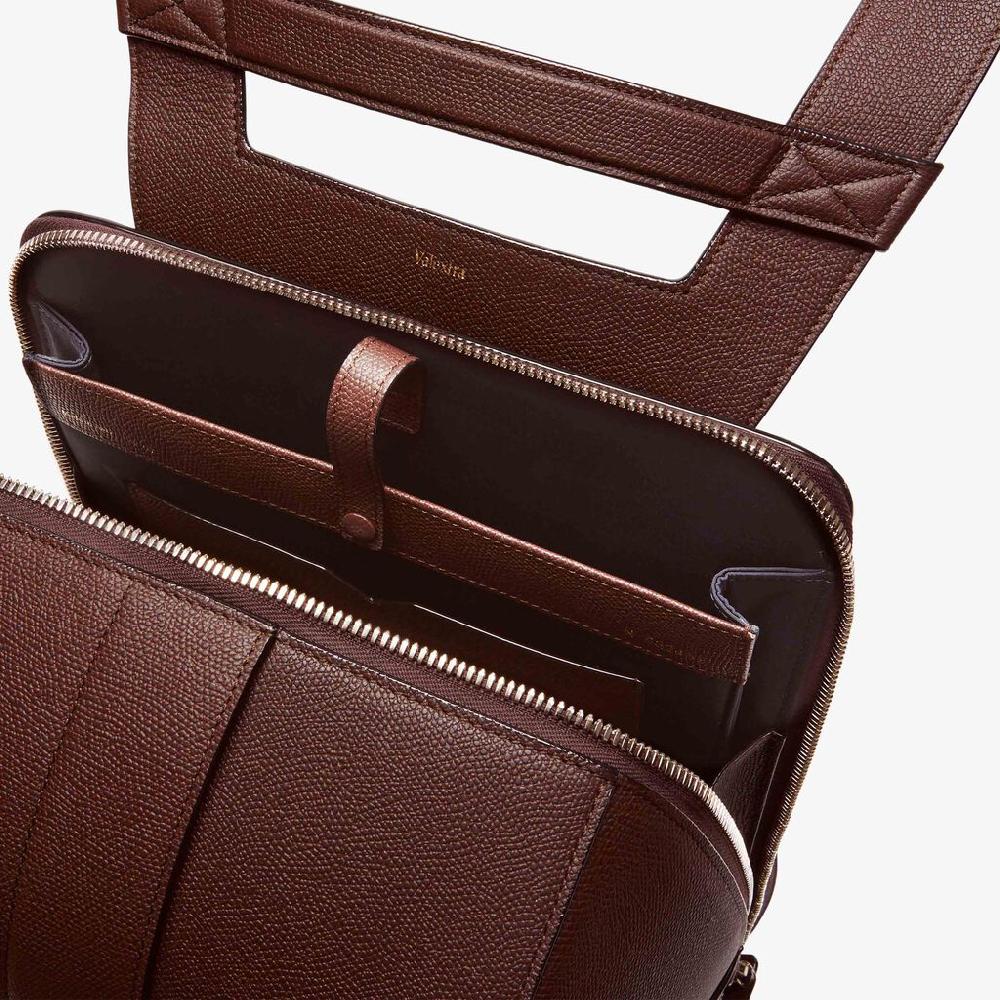 Valextra Zaino comodo ed ergonomico in Pelle Marrone | Valextra V-Line Novità