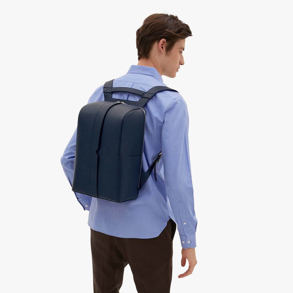 Valextra Zaino porta PC e tablet in Pelle Blu | Valextra V-Line Presa