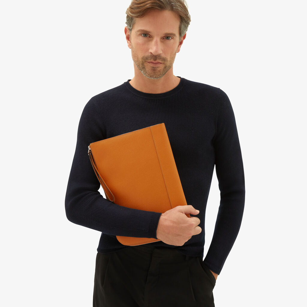 Valextra Portfolio porta pc da Uomo in Pelle Marrone | Valextra My Logo Offerta