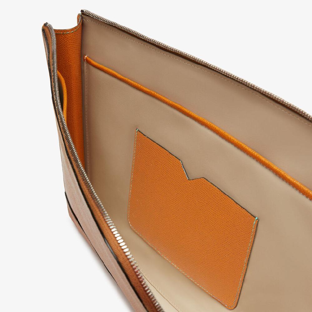 Valextra Portfolio porta pc da Uomo in Pelle Marrone | Valextra My Logo Offerta