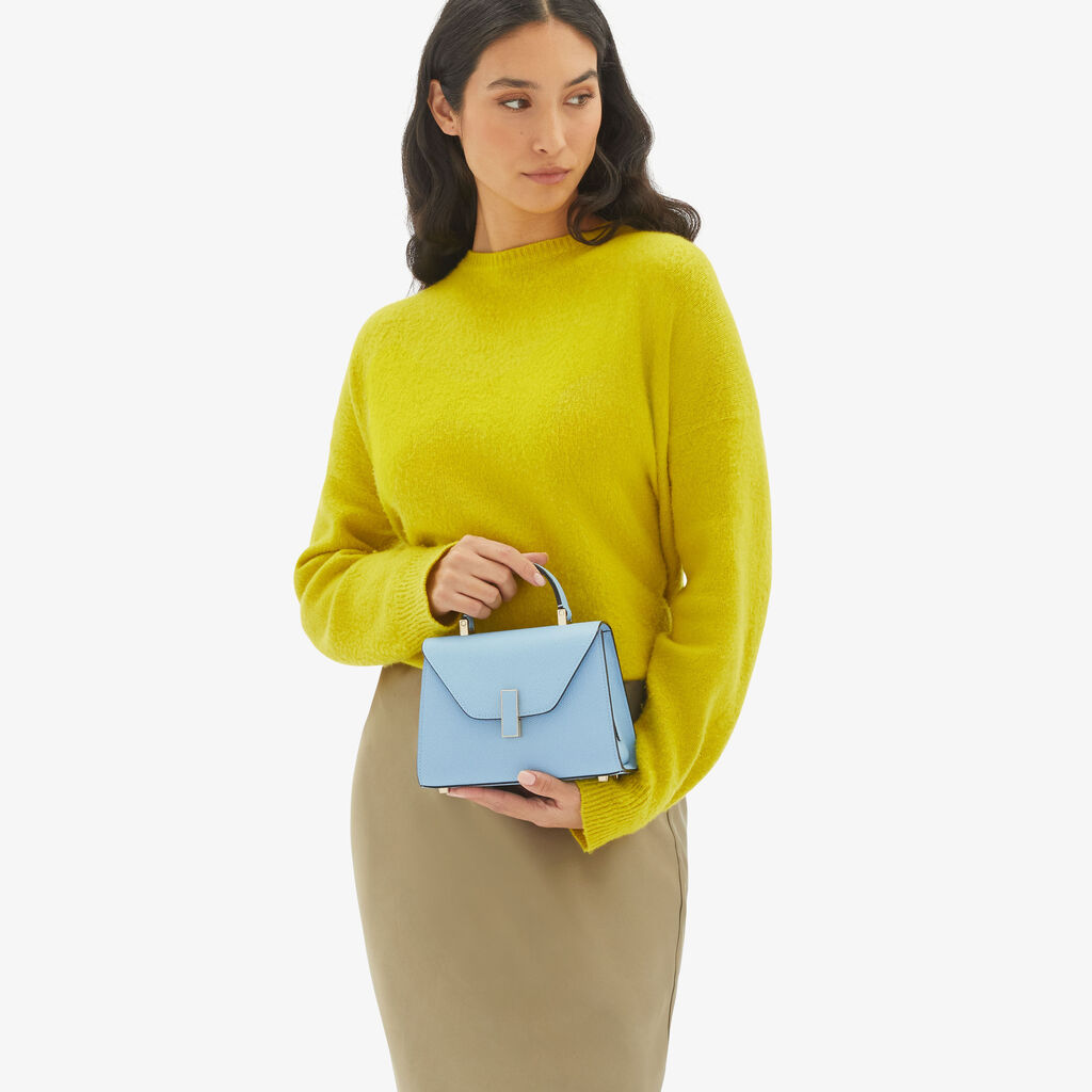 Valextra Borsa tracolla da Donna in Pelle rigida Blu | Valextra Iside Outlet