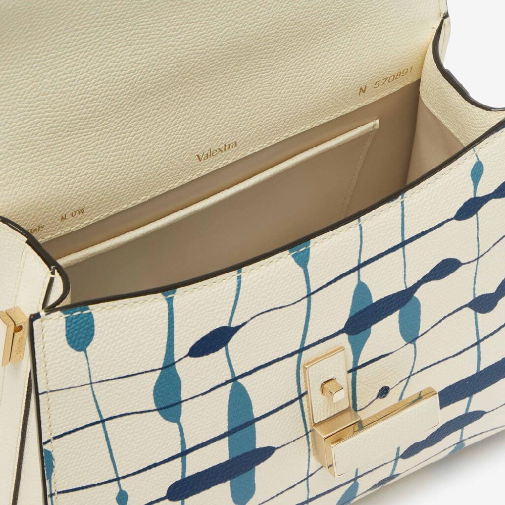 Valextra Borsa a mano Donna Mini in Pelle Bianca e Blu | Valextra Iside In Vendita