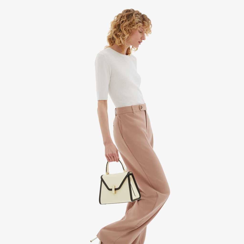 Valextra Borsa a mano Mini in Pelle Bianca | Valextra Iside Offerte