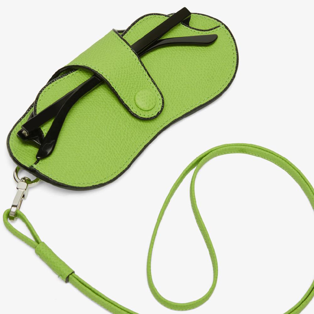 Valextra Custodia occhiali da Donna in Pelle Verde di Lusso | Valextra Offerta speciale