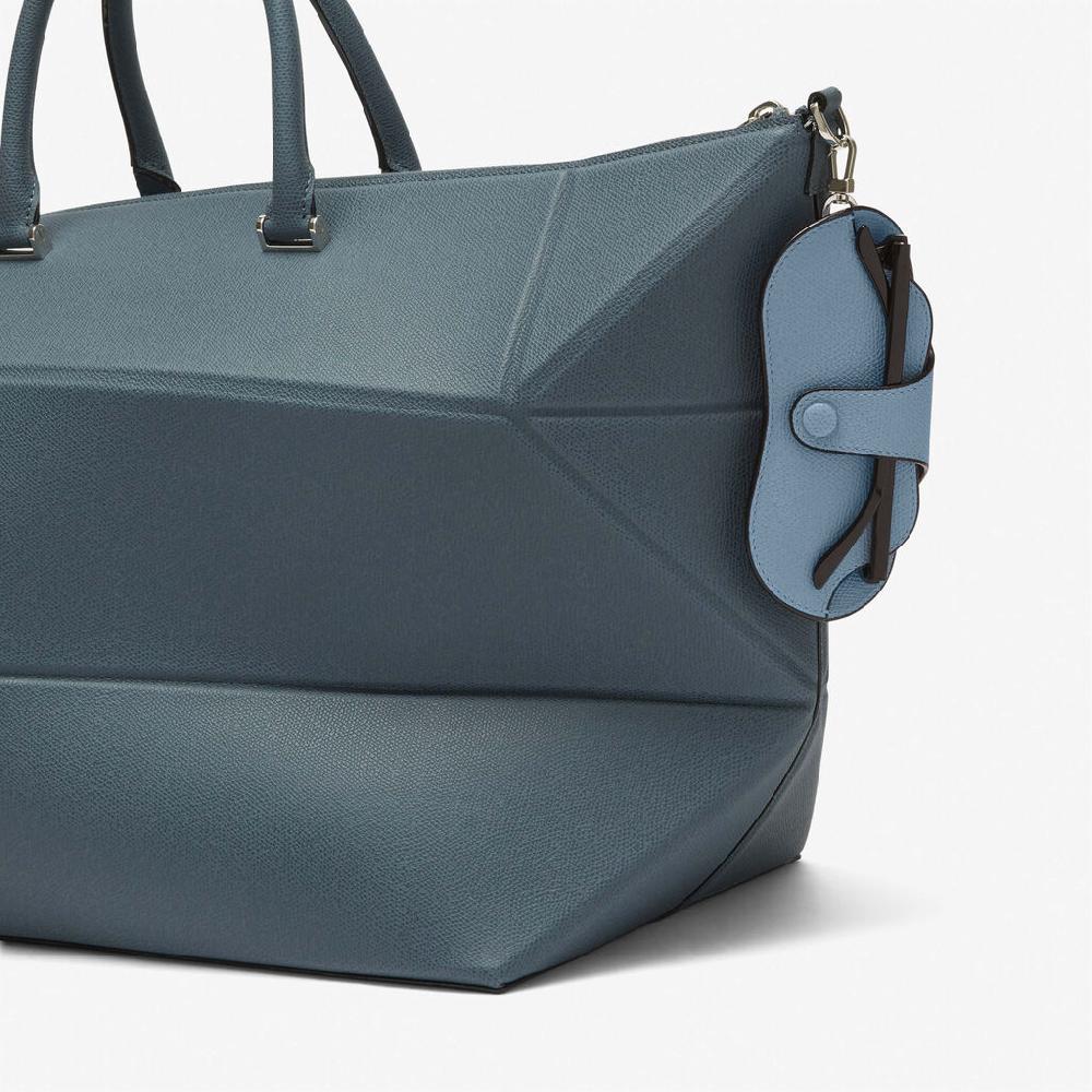 Valextra Porta occhiali in Pelle Azzurra con tracolla | Valextra Comprare a buon mercato