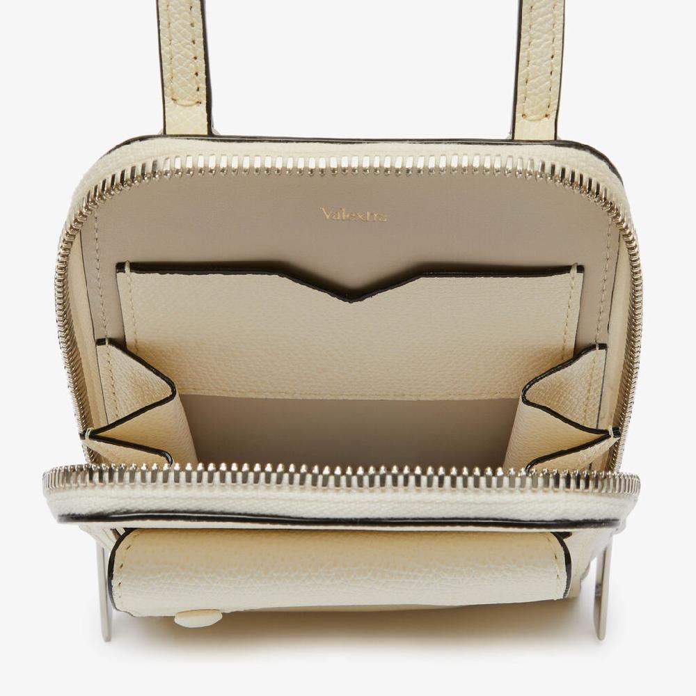 Valextra Porta telefono da Donna in Pelle Bianca | Valextra Pocket Shopping online