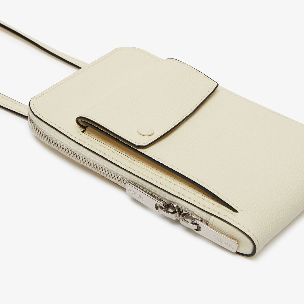Valextra Porta telefono da Donna in Pelle Bianca | Valextra Pocket Shopping online