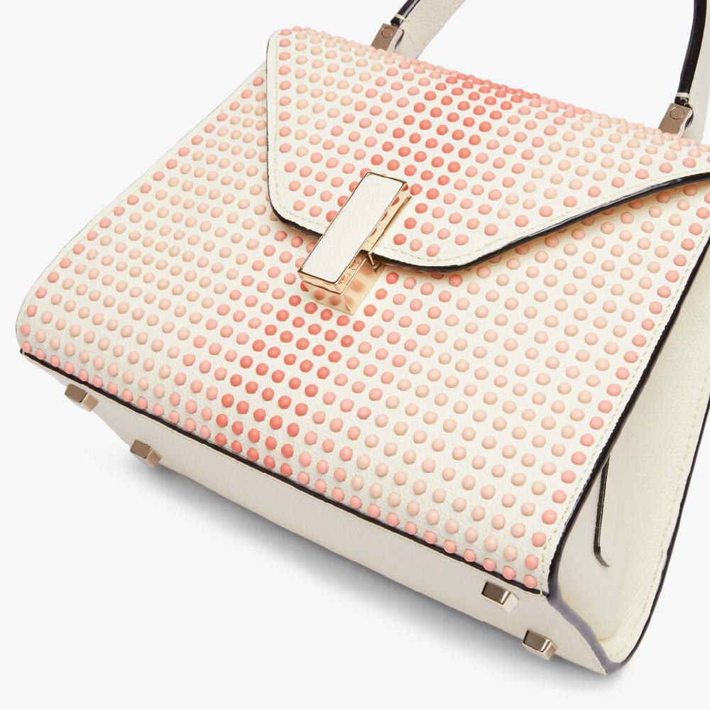 Valextra Borsa Donna con borchie Rosa in Pelle Bianca | Valextra Iside Offerta natalizia