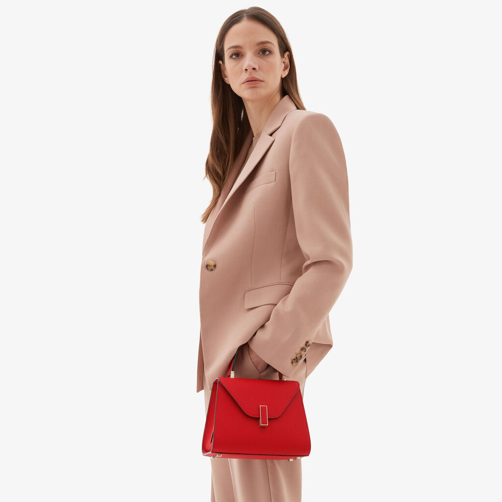 Valextra Borsetta a mano da Donna in Pelle Rossa | Valextra Iside Offerta Pasqua