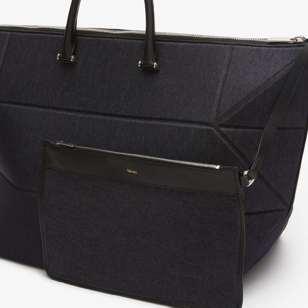 Valextra Borsa da viaggio pieghevole Blu e Nera | Valextra Poliedrica Offerta per la Festa della Mamma