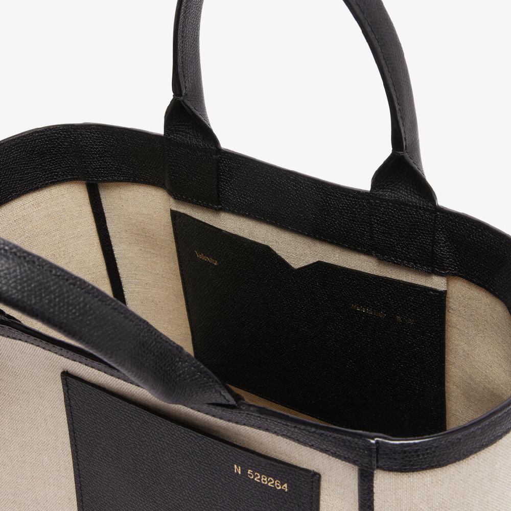 Valextra Shopping bag in canvas Mini in Tela Marrone | Valextra Offerta Giorno del Papà