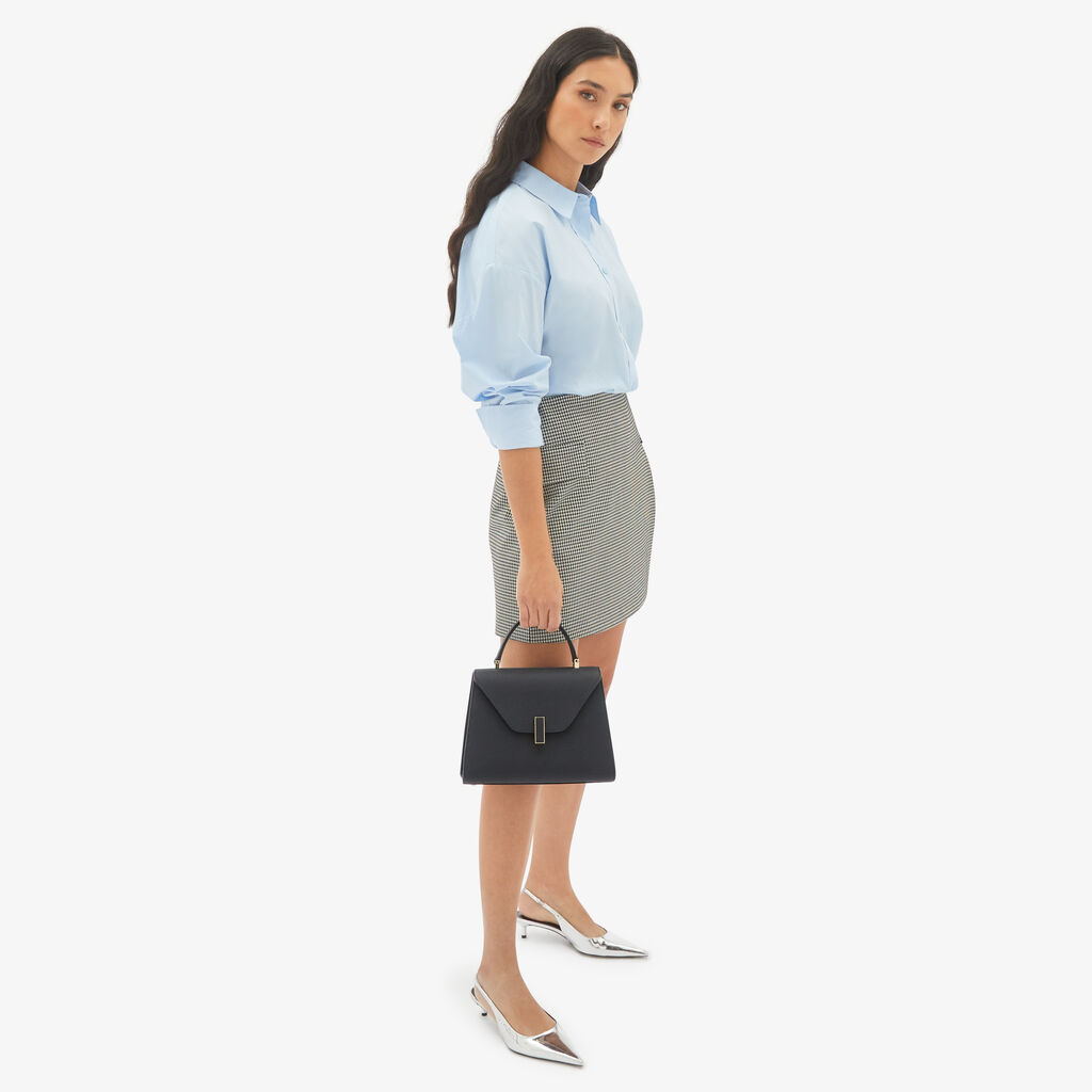 Valextra Borsa a mano Media in Pelle Blu Ottanio | Valextra Iside Smaltimento dello stoccaggio