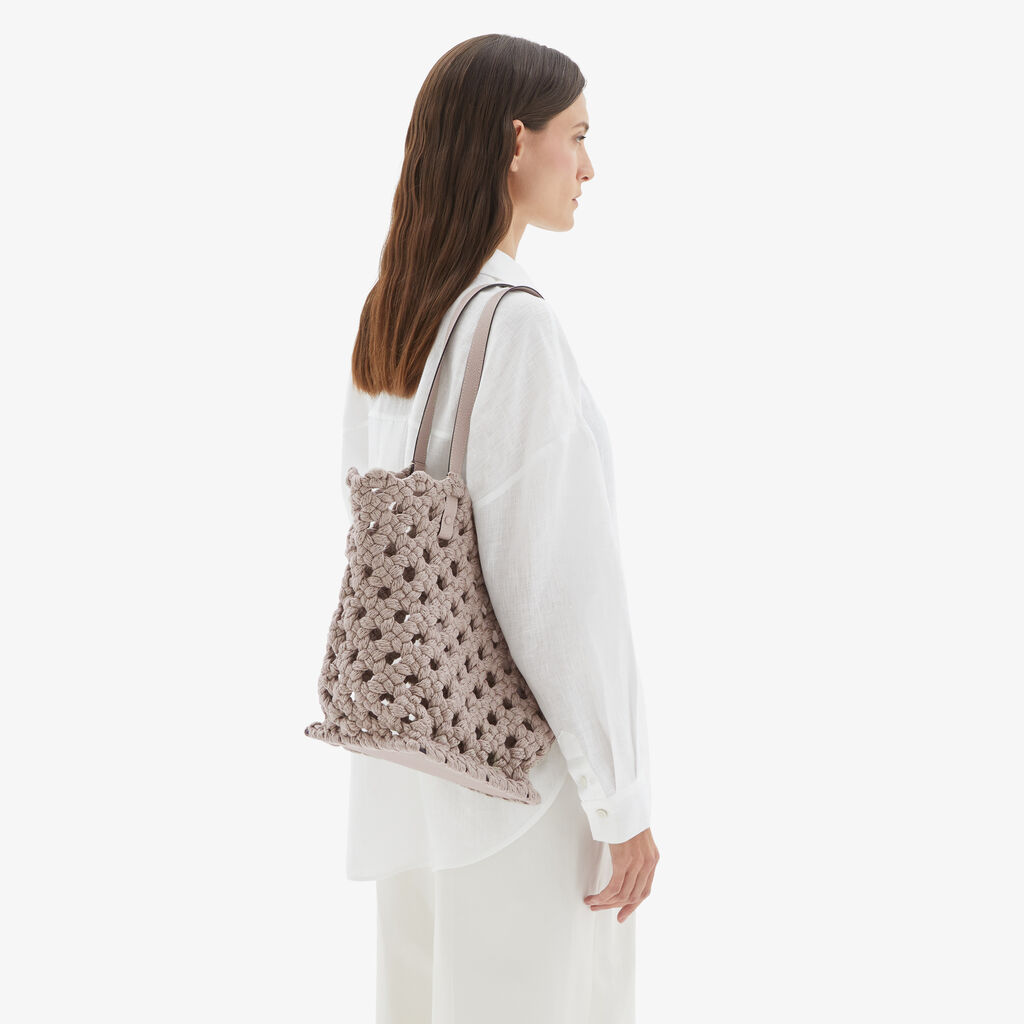 Valextra Borsa due manici da Donna in Tessuto Rosa intrecciato | Valextra Offerta migliore