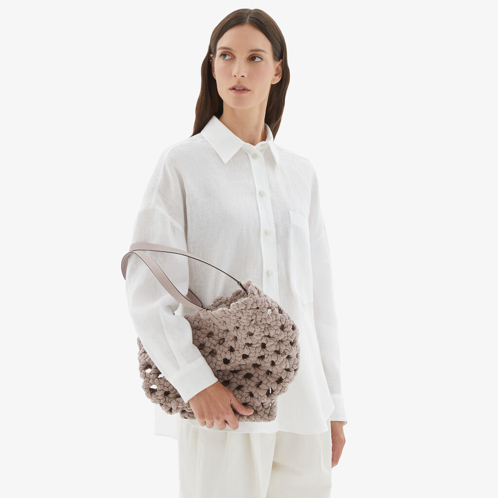 Valextra Borsa due manici da Donna in Tessuto Rosa intrecciato | Valextra Offerta migliore